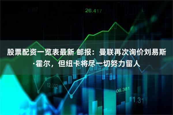 股票配资一览表最新 邮报：曼联再次询价刘易斯·霍尔，但纽卡将尽一切努力留人